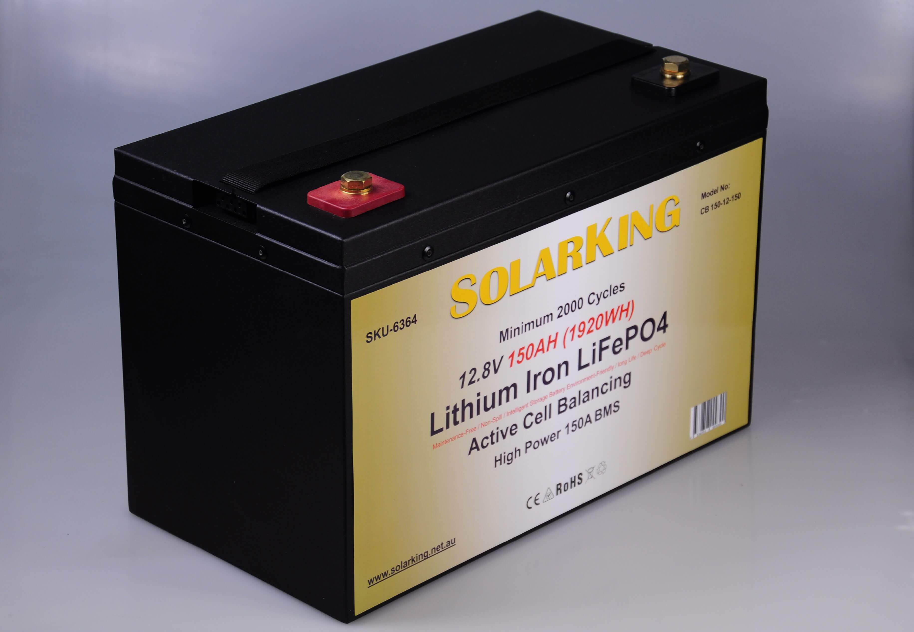 12.8V 150AH SolarKing Lithium Iron Metal Case CB-150-12-150