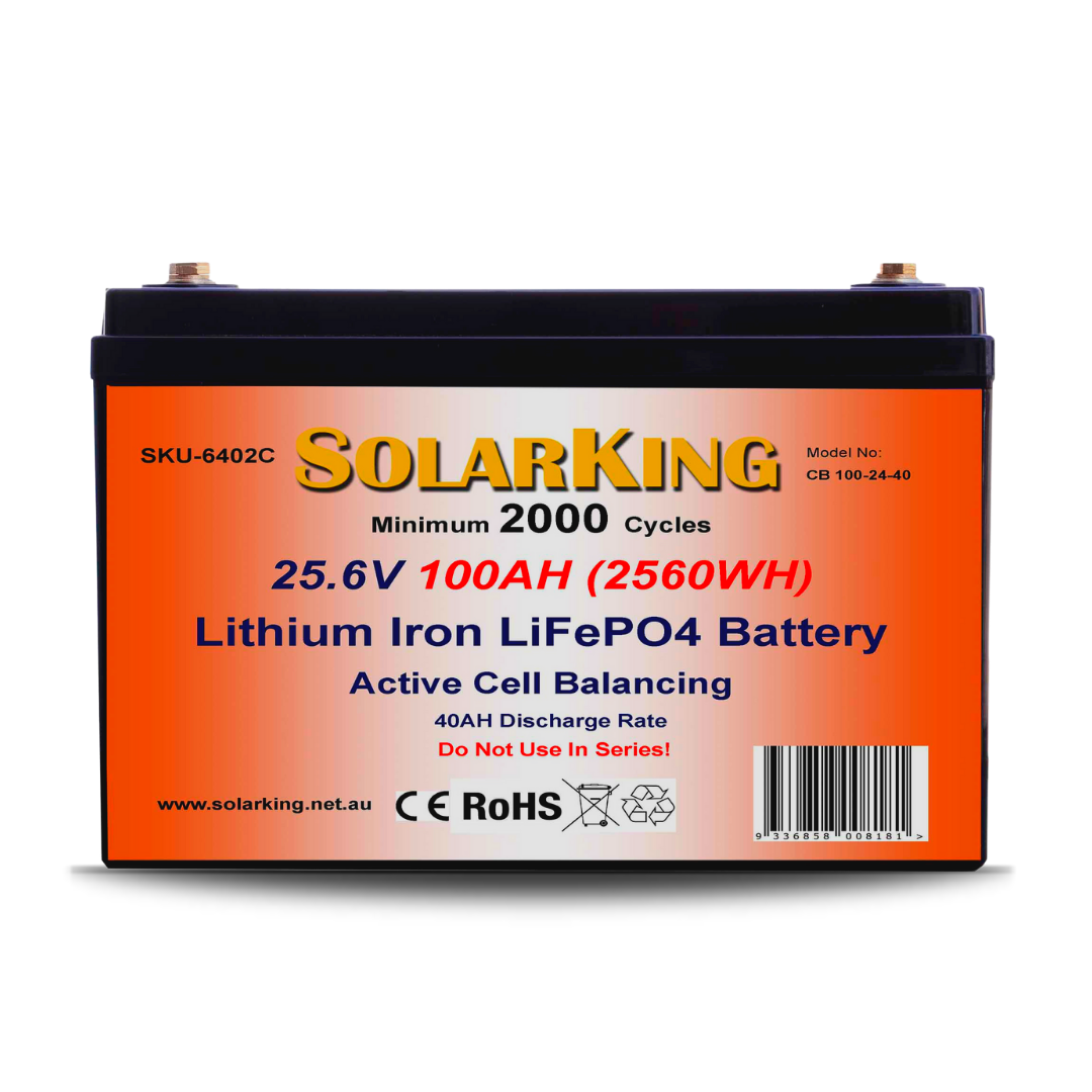 25.6V 100AH Solarking Lithium Iron Battery Plastic Case CB-100-24-40